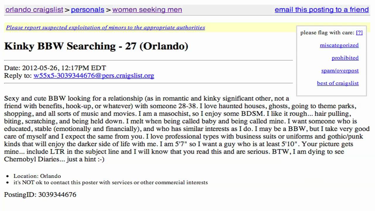 Asshole ex craigslist