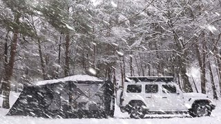 -15°C, Уютный Одиночный Кемпинг В Метель❄️ㅣШум Снега