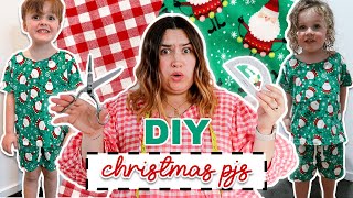 🎄 DIY FAMILY CHRISTMAS PYJAMAS- Part 1 🎄 || Learning to sew 🧵🪡