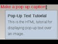 How To Make Pop Up Text in HTML and CSS