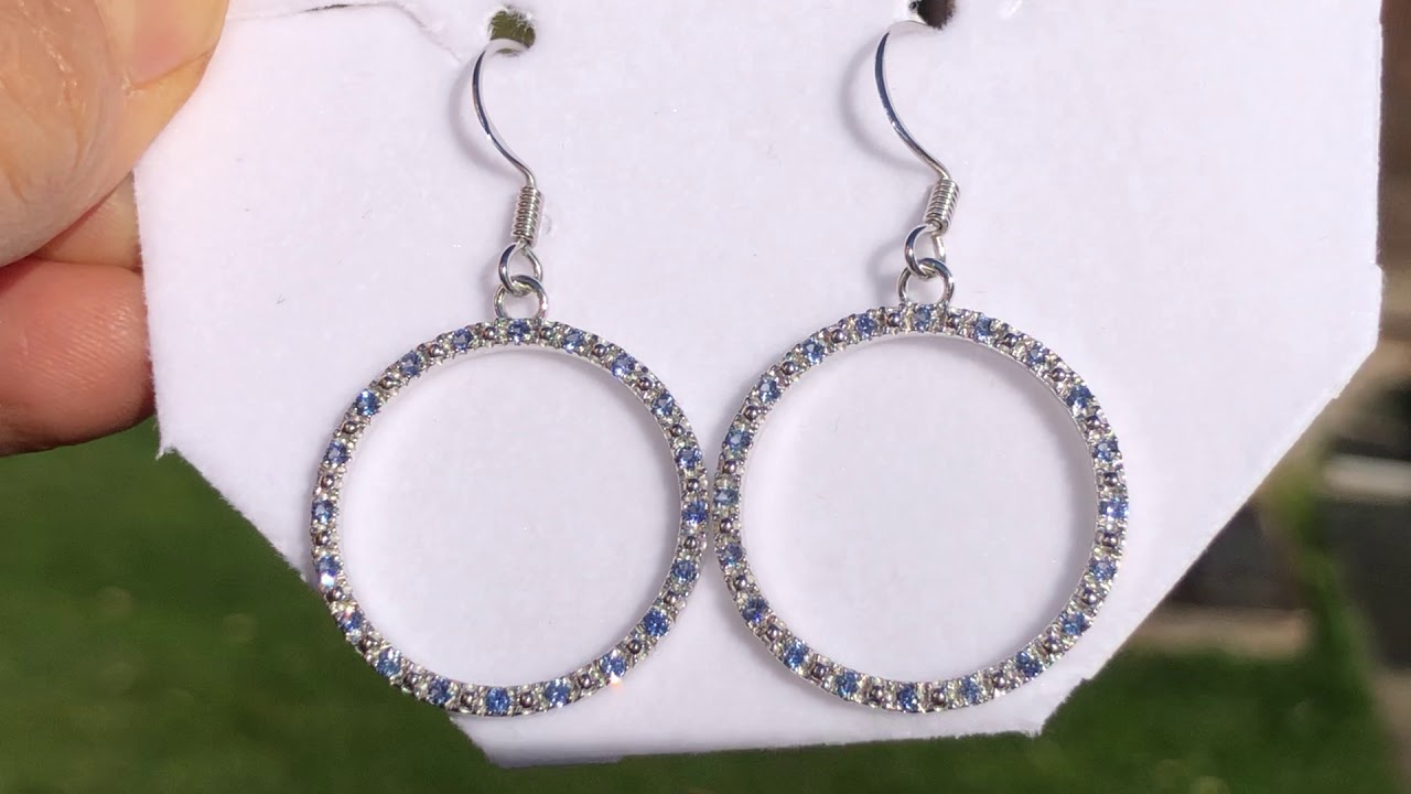 Montana Yogo Sapphire Hoop Earrings Sterling Silver