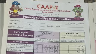 Caap - 2 Clinical Essment Of Articulation And Phonology Test Example With Grading Instructions
