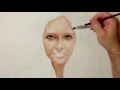 Drawing Time Lapse - Watercolor Portrait of Girl - Портрет Девушки Акварель