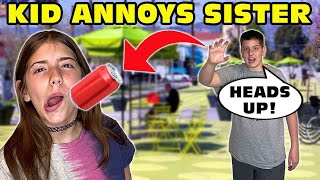 Kid Throwing Stuff At His Sister And Being Annoying In Public Original