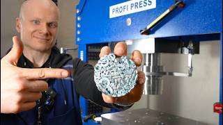Turning Nuts And Bolts Into Solid Steel With 300 Ton Hydraulic Press