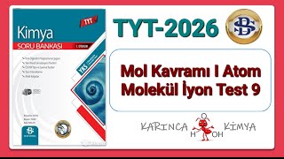 Bilgi Sarmal Yayınları Tyt Kimya Soru Mol Kavramı I Atom Molekül İyon Test 9