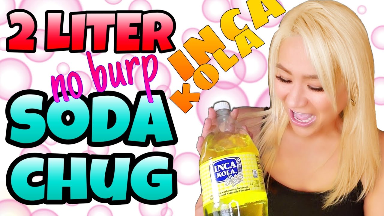 Chugs soda then burps