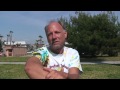 Caity McCardell trains for her first barefoot marathon with her coach Todd Byers