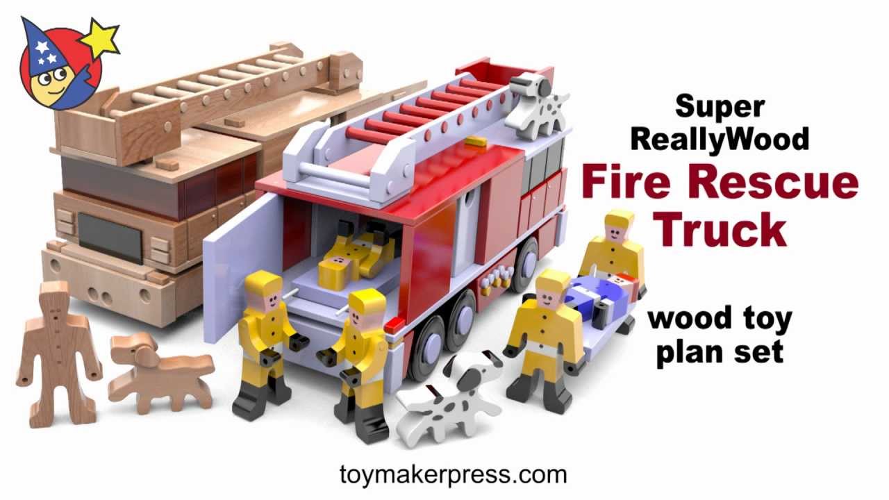 Wood Toy Plans - Really Cool Fire Truck - YouTube