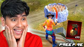 100 Personas Vs 1 Granada Qué Pasa?Free Fire