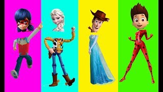 Wrong Heads Wood Disney Frozen Elsa Ladybug Paw Patrol Finger Family Nursery Rhymes