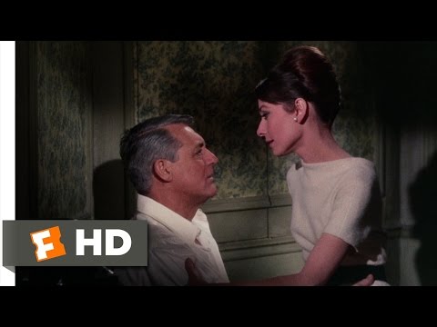 Regina Audrey Hepburn tries to find out who Peter Cary Grant really is 