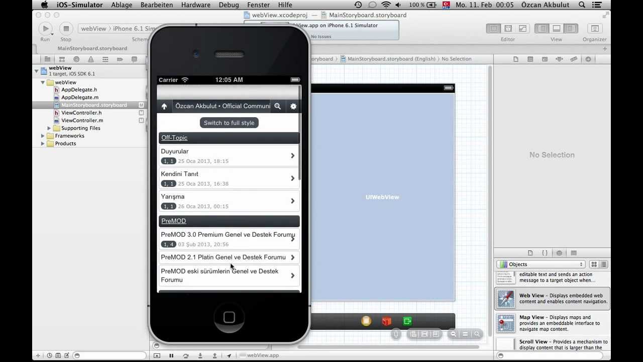Xcode Tutorial: webView App (MainStoryboard) Part 1 - YouTube