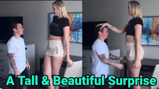 A Tall & Beautiful Surprise | Tall Woman Short Man | Tall Girl Height Difference