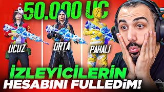 İzleyi̇ci̇leri̇me 50.000 Uc Yükleyi̇p Hesaplarini Fulledi̇m Ucuz, Orta, Pahali Pubg Mobile