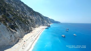 Best Beaches 📍 Egremni Beach, Lefkada Greece 🎵 Deep House Drone 4K Footage