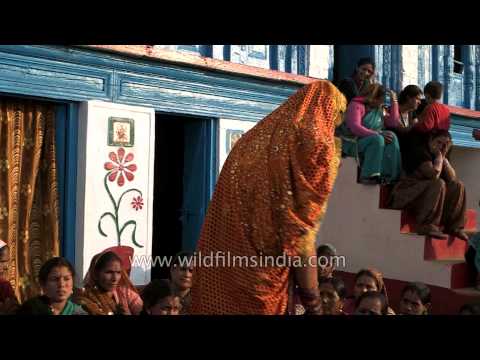 Kumaoni woman dancing on Hansta hua noorani chehra in her own...