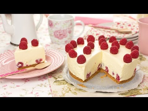 VIDEO : white chocolate & raspberry cheesecake - easy no-bake cheesecake recipe - learn how to make a delicious white chocolate and raspberrylearn how to make a delicious white chocolate and raspberrycheesecakewith a digestive biscuit bas ...