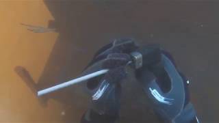 My first time welding underwater