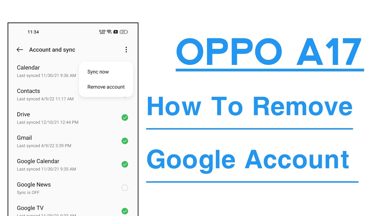 OPPO A17 How To Remove Google Account OPPO A17 How To Remove Google Account