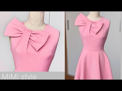 @MiMi style : Thiết kế váy xếp ly nơ ngực tuyệt đẹp| How to make dresses with bows tie