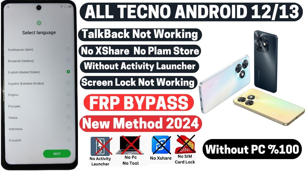 All Tecno Spark FRP Bypass 2024 | No XShare No Plam All Tecno Spark FRP Bypass 2024 | No XShare No Plam
