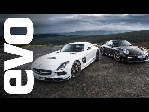 Mercedes SLS AMG Black vs Porsche 997 GT2 RS | evo TRACK BATTLE Mercedes SLS AMG Black vs Porsche 997 GT2 RS | evo TRACK BATTLE