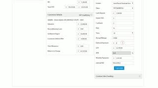 Finance calculator using integration with third party Amendable deferred payment and negative equit