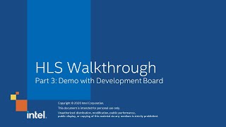 HLS Walkthrough Part 3: Demo with Development Board