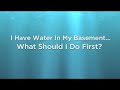 I have water in my basement, what should I do first?