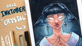 INKTOBER 2021 - Crystal | Process walkthrough + How I take good pictures for Instagram