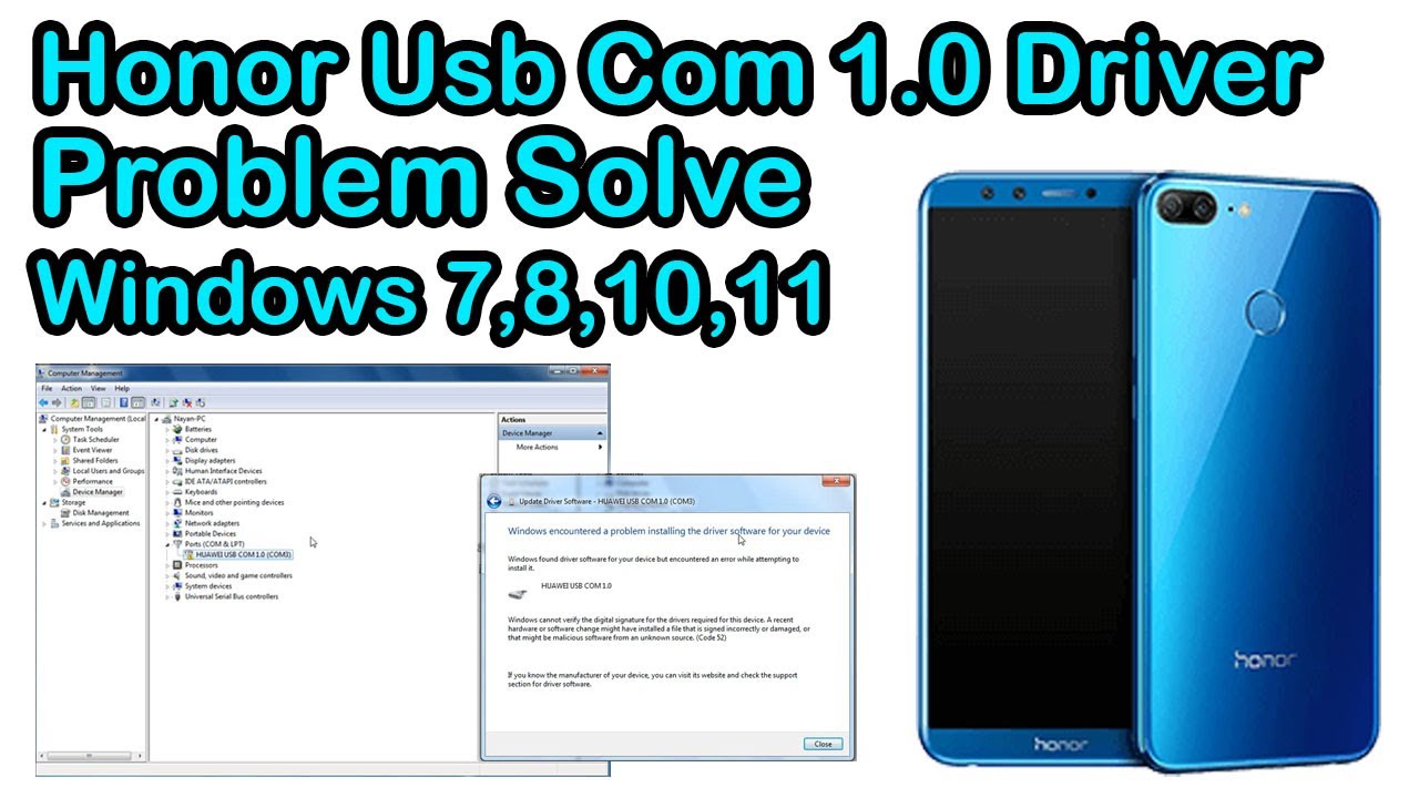 Huawei/Honor Usb Com 1.0 Driver Install problem Solve Huawei/Honor Usb Com 1.0 Driver Install problem Solve