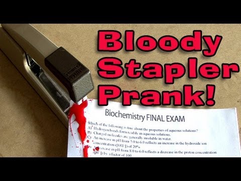 Bloody Stapler Prank!