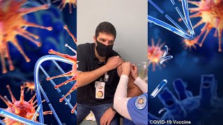 Getting my first shot of the COVID-19 vaccine