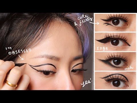 trying 5 different eyeliner styles for hooded eyes | part 1 - YouTube