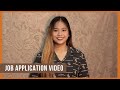 Job Application Video (Sample) | Video Resume | Video CV (PART 1)