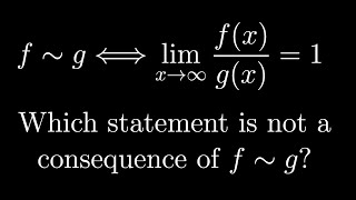 Limit relation - GRE Mathematics Subject Test