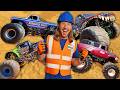 Monster Trucks for Kids | Handyman Hal goes to Monster Truck Show