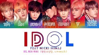 BTS (방탄소년단) - IDOL (Feat. Nicki Minaj) [Color Coded Lyrics/Han/Rom/Eng]
