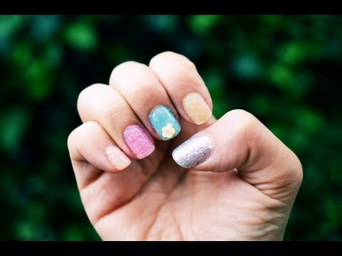 Mr. Kate Quickie: Spring Glitter and 3d Nail Art Gel Manicure Tutorial