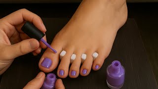 New Pedicure Feet Sparkling Summer Toes