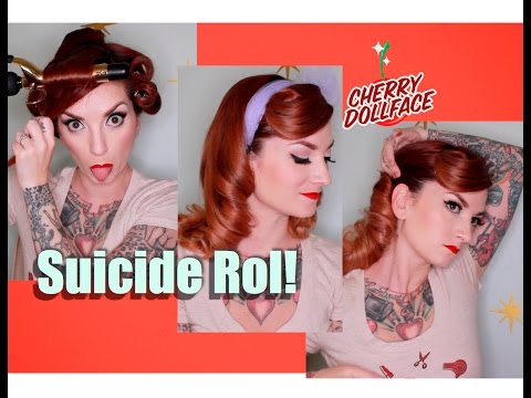 Vintage Hair Tutorial: Easy Suicide Roll! by CHERRY DOLLFACE - YouTube