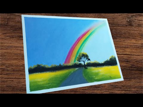 oil pastel drawing #90 - CARA MUDAH menggambar dan mewarnai pelangi dengan crayon