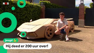 Olivier bouwt zijn eigen Lamborghini (van karton)