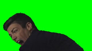 The Flash Barry Allen running and screaming meme (Green Screen)