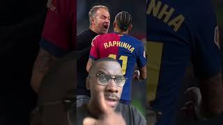 Raphinha Angry At The Referee Pushing Ter Stegen & Flick