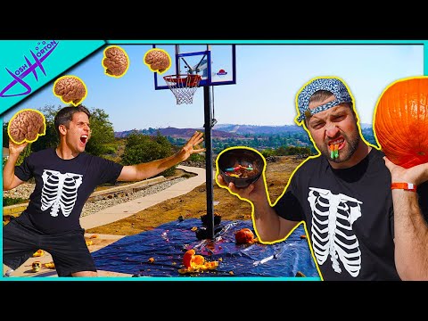 MESSY RANDOM OBJECT BASKETBALL SHOOTOUT! 🎃Halloween Edition 🎃