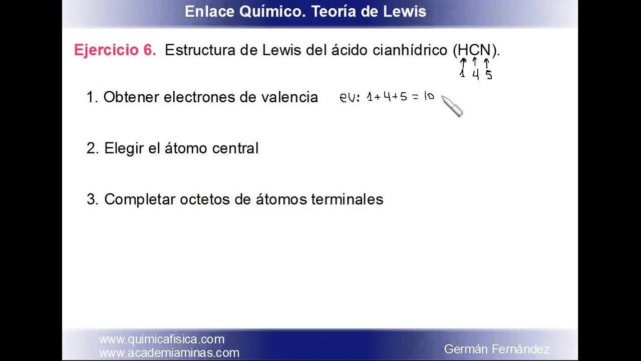 Estructura+De+Lewis+HCN Estructura de Lewis del ácido cianhídrico (HCN) - YouTube