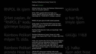 Rainbow Polikarbonatın Halka Arz Tarihi Belli Oldu