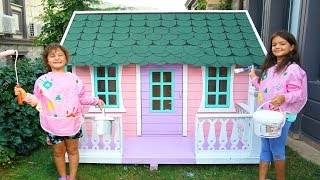 Masal & Öykü paints a new playhouses